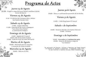 Programa de las fiestas de El Caracol 2018 (Foto TA)