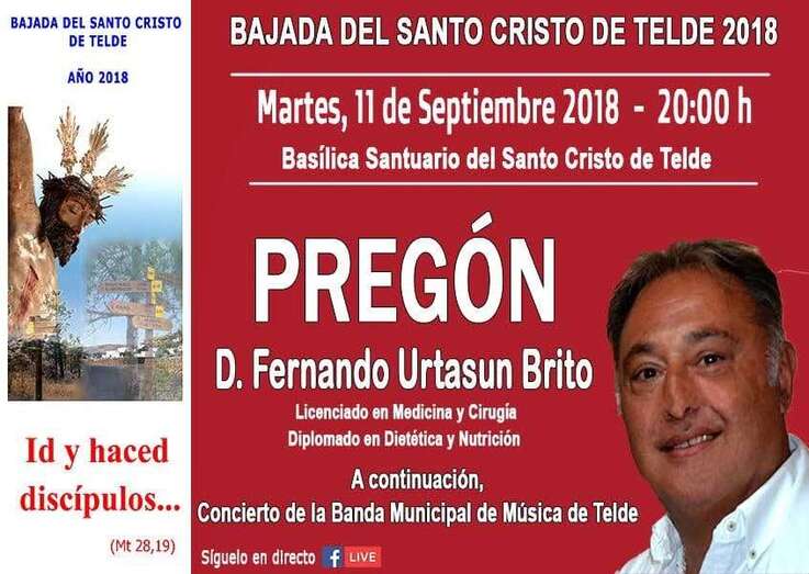 Cartel de la Diócesis anunciando el pregón del Cristo de Telde (Foto TA)