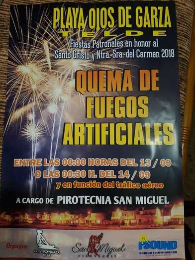 Cartel de los fuegos de esta noche (Foto TA)
