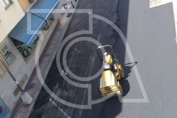 Tres paradas de Global fuera de servicio por el asfaltado de la Rambla Pedro Lezcano (Foto Jesús Ruiz Mesa)