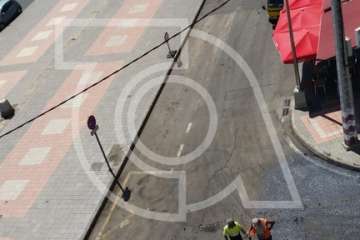 Tres paradas de Global fuera de servicio por el asfaltado de la Rambla Pedro Lezcano (Foto Jesús Ruiz Mesa)
