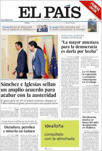 Portada de un periódico de esta jornada (Foto TA)