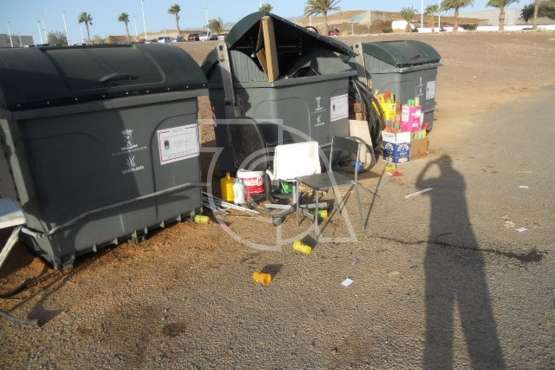 Foco de infección en el parquin de Melenara (Foto TA)