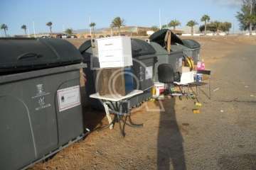 Foco de infección en el parquin de Melenara (Foto TA)