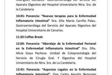 ACCU Canarias celebra en Tenerife unas jornadas autonómicas sobre la enfermedad inflamatoria intestinal (Foto TA)