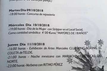Programa de las fiestas de Caserones Alto 2018