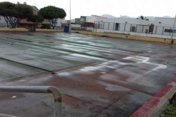 Deportes deja a medias las obras de arreglo de la cancha de Caserones Altos (Foto TA)