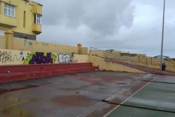 Deportes deja a medias las obras de arreglo de la cancha de Caserones Altos (Foto TA)