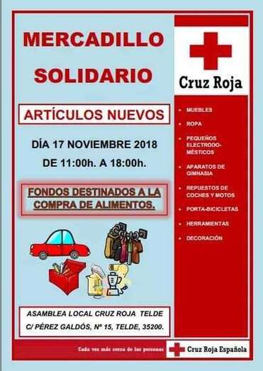 Cartel del mercadillo solidario (Foto TA)