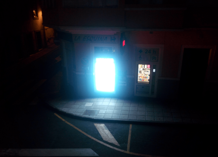 Imagen de los destellos luminosos desde la vivienda de Noelia (Foto TA)