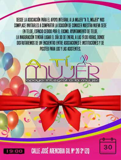 Cartel del acto inaugural de la nueva sede del colectivo (Foto TA)