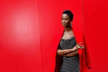  Erika Echuaca 'volará sin alas' con un diseño del teldense Nauzet Afonso (Foto Juan Carlos Alonso)