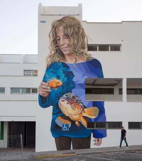 El último mural pintado por Matías Mata (Foto TA)