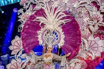 Yanira López, Primera Dama del Carnaval de Maspalomas 2109, también es de Telde (Foto Antonio Alí/Francisco Javier Santana y TA)