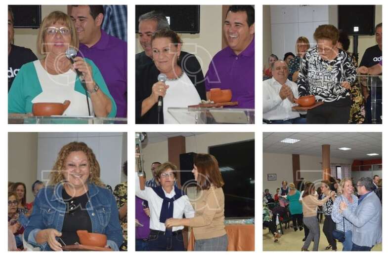Diferentes momentos del encuentro de mujeres de esta tarde-noche en Melenara (Foto TA)