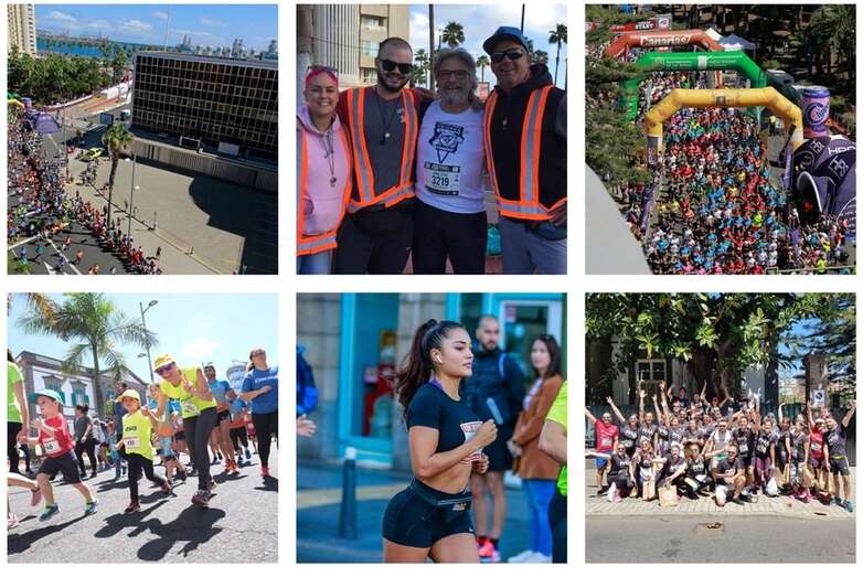 Momentos de la carrera solidaria de este domingo en la capital (Foto TA)