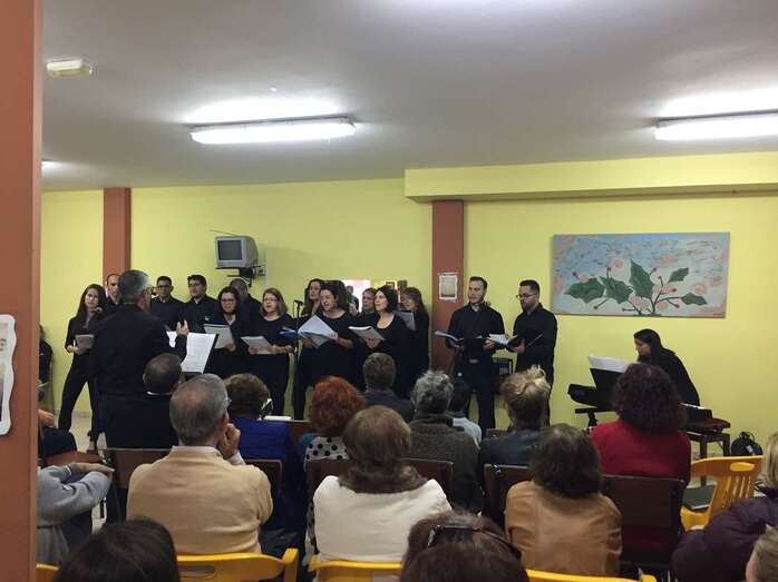 Imagen de la actuación del coro Eben-Ezer el pasado viernes en Los Llanos (Foto TA)