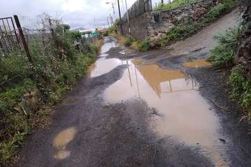 El camino Piletas hace aguas en Montaña Las Palmas (Foto TA)