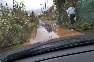 El camino Piletas hace aguas en Montaña Las Palmas (Foto TA)