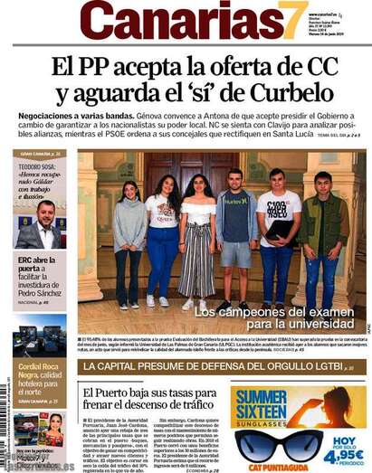 Portada de un periódico regional de esta jornada (Foto TA)