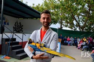 El espectáculo de aves exóticas de Paco Plumas se exhibe en La Breña (Foto FJS)
