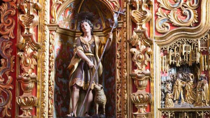 Vista de la talla actual del patrón de la iglesia de San Juan. Es obra de Fernando Estévez y fue realizada en 1819 (Foto Canarias7 / Borja Suárez)