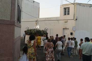 Misa y procesión en Lomo Cementerio por Santiago Apóstol (Foto TA)
