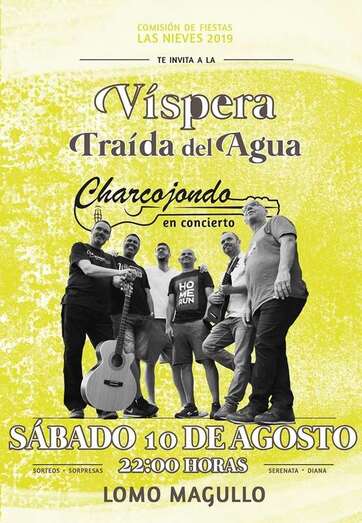 Cartel de concierto de Charcojondo en la plaza pública de Lomo Magullo (Foto TA)