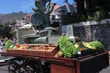 La carreta de Telde, lista para la romería del Pino de esta tarde (Foto TA)