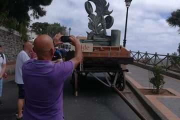 La carreta de Telde, lista para la romería del Pino de esta tarde (Foto TA)