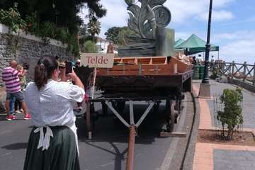 La carreta de Telde, lista para la romería del Pino de esta tarde (Foto TA)