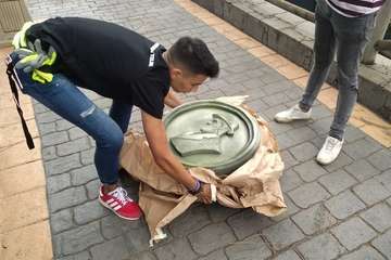 La carreta de Telde, lista para la romería del Pino de esta tarde (Foto TA)