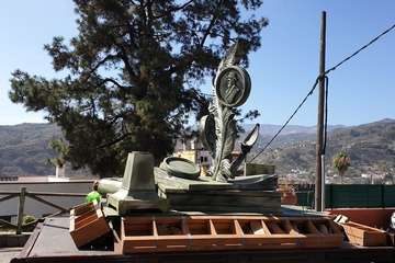 La carreta de Telde, lista para la romería del Pino de esta tarde (Foto TA)