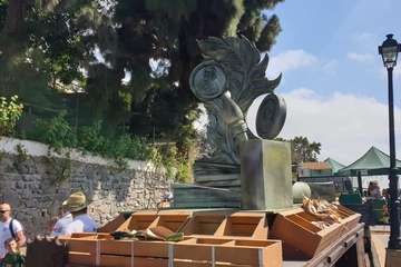 La carreta de Telde, lista para la romería del Pino de esta tarde (Foto TA)