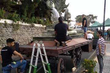 La carreta de Telde, lista para la romería del Pino de esta tarde (Foto TA)