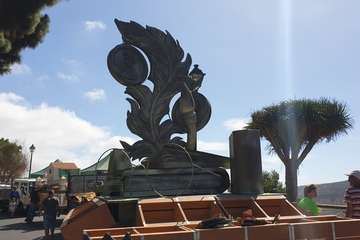 La carreta de Telde, lista para la romería del Pino de esta tarde (Foto TA)