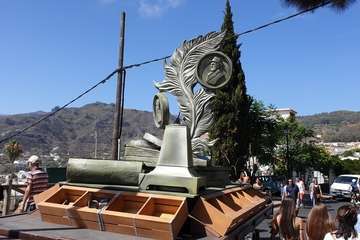 La carreta de Telde, lista para la romería del Pino de esta tarde (Foto TA)