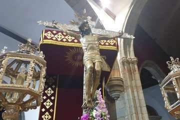 Trono engalanado del Santo Cristo de Telde (Foto Francisco Javier Santana)