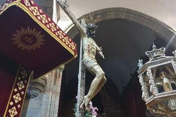 Trono engalanado del Santo Cristo de Telde (Foto Francisco Javier Santana)
