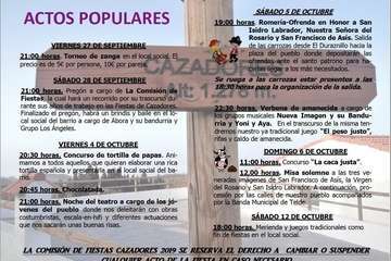 Programa y pregón de las fiestas de Cazadores 2019 (Foto TA y TF)