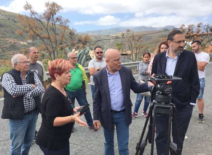 El Diputado del Común, Rafael Yanes, en La Solana (Foto TA)
