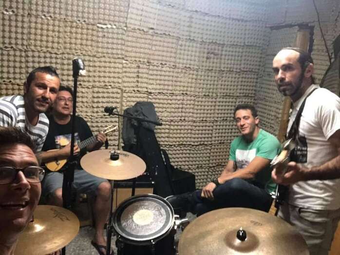 La banda teldense en un ensayo (Foto TA)