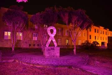 Iluminación especial del Ayuntamiento y Monumento a las Víctimas de la Intolerancia por el 25N (Foto TA)