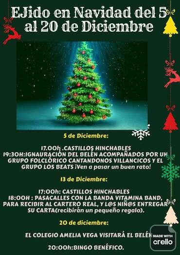 Cartel de los actos navideños en El Ejido (Foto TA)