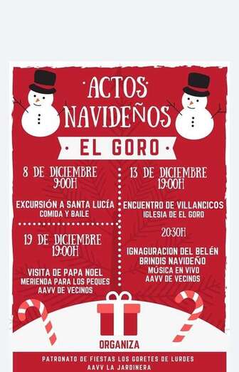 Cartel de las actividades navideñas en El Goro (Foto TA)