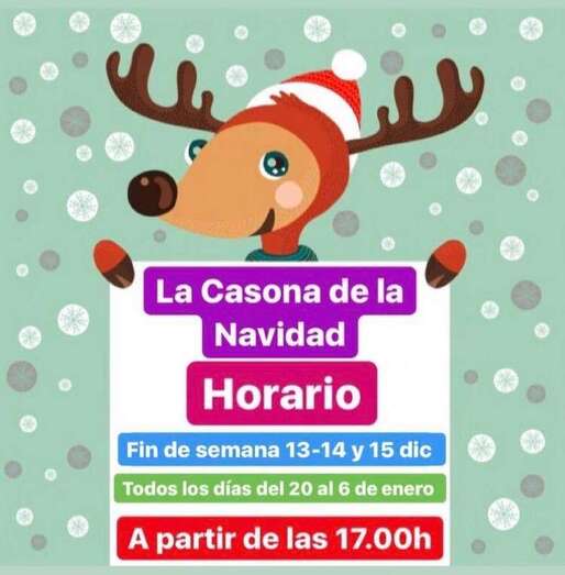 Cartel con el horario de la Casona de la Navidad
