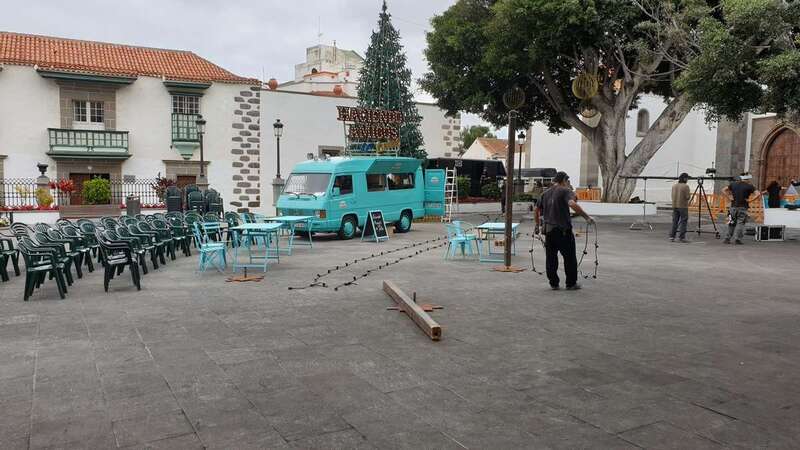 Imagen del despliegue audiovisual para la grabación del programa Haciendo Amigos con Calero (Foto TA)