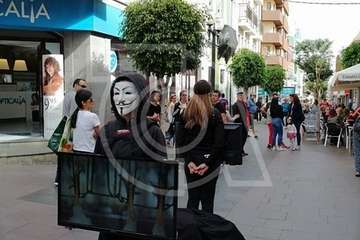  Performance animalista en el casco de Telde (Foto TA)