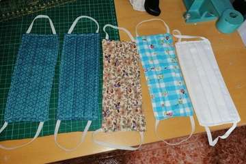 Mascarillas confeccionadas por Tita Rodríguez en Melenara (Foto TA)