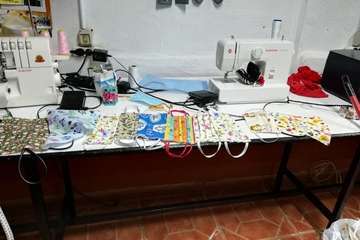 Mascarillas confeccionadas por Pilar Ortega (Foto TA)